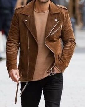 Men's Fashion brown Suede biker Jacket, Casual Suede Jacket For Men –  theleathersouq
